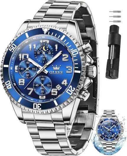 OLEVS Watches for Men Stainless Steel Dress Men Watch